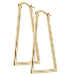 Genuine Gold Trapezoid Hoop Earringsgenuine 