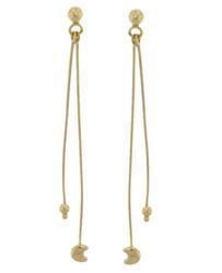 Genuine Gold Dangle Moon Earringsgenuine 