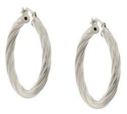 Twisted White Gold Hoop Earringstwisted 