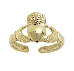 High Polished Gold Adjustable Claddagh Toe Ringhigh 