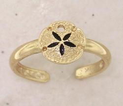 Adjustable 14K Gold Sand Dollar Toe Ringadjustable 
