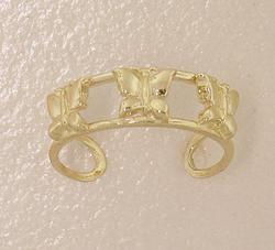 Adjustable 14K Gold Butterfly Toe Ringadjustable 