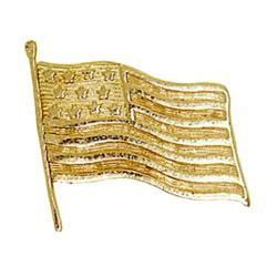 14K Gold USA God Bless America Flag  Pin