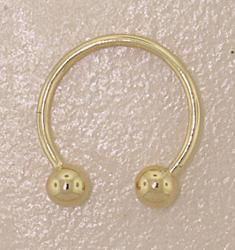 14K Gold Half Circle Barbell Belly Ring