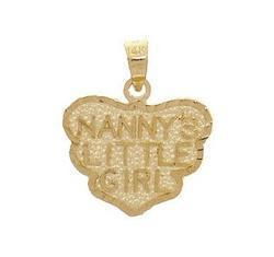Nanny's Little Girl Laser Cut 14K Gold Dangle Little Girl Pendantnanny 