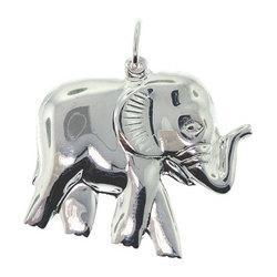 Sterling Silver Dangle Elephant Pendantsterling 