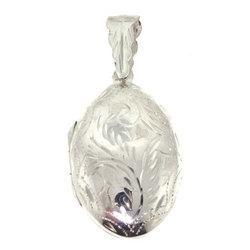 Sterling Silver Oval Locket Dangle Pendantsterling 
