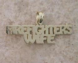 14K GOLD FIREFIGHTERS FIREMANS WIFE PENDANTgold 