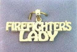 14K GOLD FIREFIGHTERS LADY PENDANTgold 