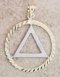 Large White and Yellow Gold AA Pendantwhite 