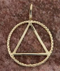 Mens or Ladies AA Symbol 14K Gold Pendantmens 