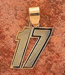 Number 17 Genuine Gold Racing Pendantnumber 