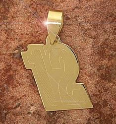 Number 12 Genuine Gold Racing Pendantnumber 