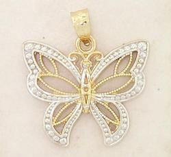 Two-tone 14K Gold Butterfly Pendanttwo 