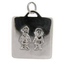 Sterling Silver Little Girl and Boy Pendantsterling 