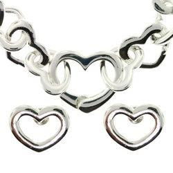 Sterling Silver Multiple Heart Necklace and Stud Earrings Set