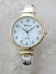 Stainless Steel Gold-tone Designer Bangle Watchstainless 