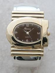 Stainless Steel Backed Two-tone Designer Bangle Watchstainless 
