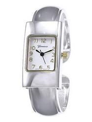 Stainless Steel Backed Designer Two-tone Bangle Watchstainless 