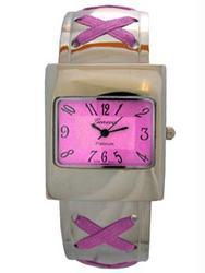 Stainless Steel Pink Fancy Designer Bangle Watchstainless 