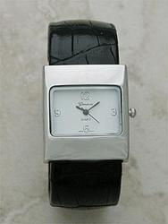 Stainless Steel Backed Designer Black Watchstainless 