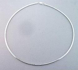 16 Inch Silver 3MM Omega Necklaceinch 