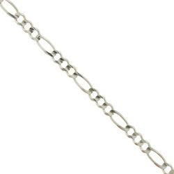 Figaro Ankle Bracelet in (14K) White Goldfigaro 