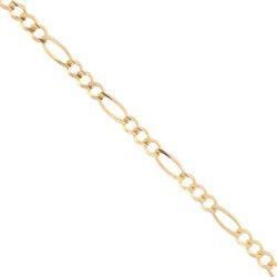 14K Yellow Gold 3.2mm Prime Link Figaro Anklet Braceletyellow 