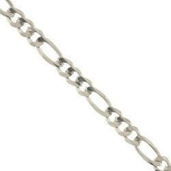 Figaro Ankle Bracelet Made of 14K White Goldfigaro 