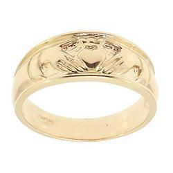 Heart and Hands Yellow Gold Claddagh Ring-Irish Jewelryheart 
