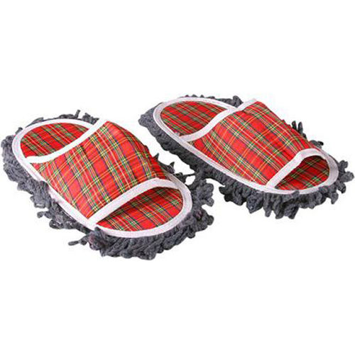 Plaid Dust Mop Slippersplaid 