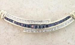 Sapphire Diamond and Gold Necklacesapphire 