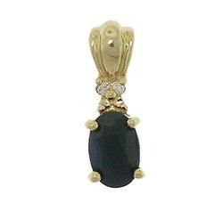 Oval Cut Sapphire Diamond Gold Pendantoval 
