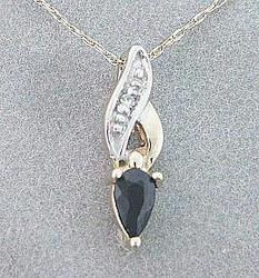 SAPPHIRE DIAMOND GEMSTONE PENDANT NECKLACEsapphire 