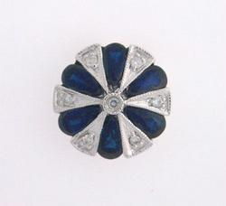 Sapphire and Diamond Pinwheel 14K White Gold Pendantsapphire 