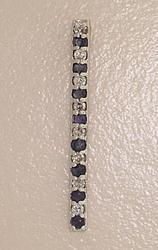 Sapphire and Diamond 14K White Gold Stick Pendantsapphire 