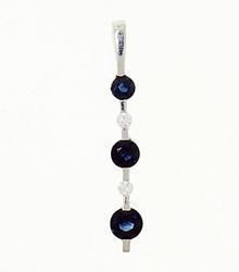 Sapphire and Diamond 14K White Gold Stick Pendantsapphire 