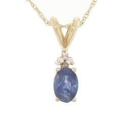 Sapphire and Diamond Gold Pendant Necklacesapphire 