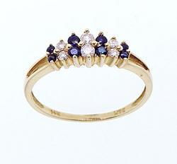 Sapphire and Diamond 14K Gold Ringsapphire 