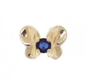 14KT Yellow Gold Pendant Butterfly & Natural Sapphireyellow 