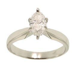 1 Carat Marquise Cut Diamond Solitaire 14K White Gold Engagement Wedding Ringcarat 