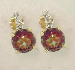 Twilight Topaz and Diamond Gold Earringstwilight 