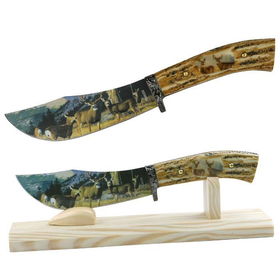Fantasy Deer Collector Knife with Stand