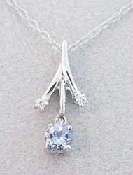 Tanzanite Diamond White Gold Pendant Necklacetanzanite 