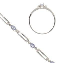 Oval Tanzanite 10K White Gold Ring Bracelet Setoval 