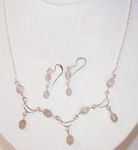 Rose Quartz Necklace and Earring Set