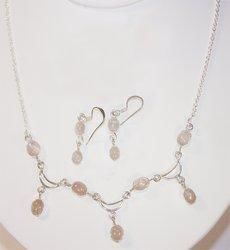 Rose Quartz Necklace and Earring Setrose 