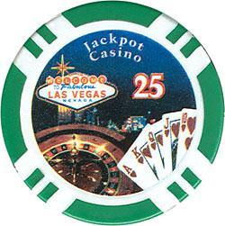 100 Jackpot Casino Clay Poker Chips - $25