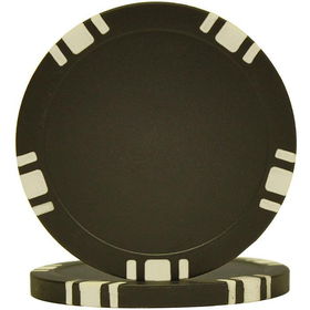 100 5 Spot Blank Poker Chips - Black