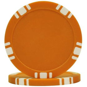 100 5 Spot Blank Poker Chips - Orange